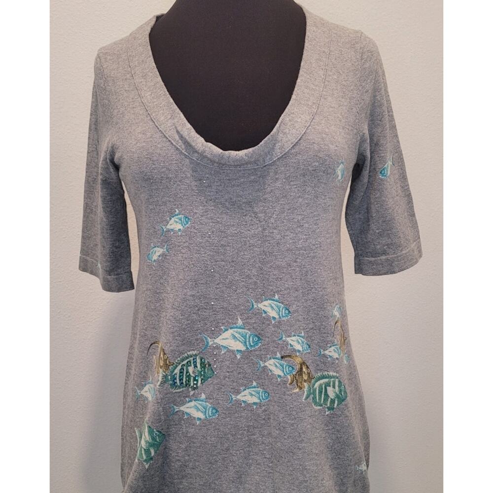 Moth Anthropologie Shoaling Gleam Sweater Fish M Atrsy Quirky Cottagecore